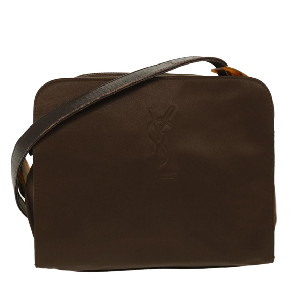 SAINT LAURENT Shoulder Bag Nylon Brown Auth 39940 - Picture 1 of 16